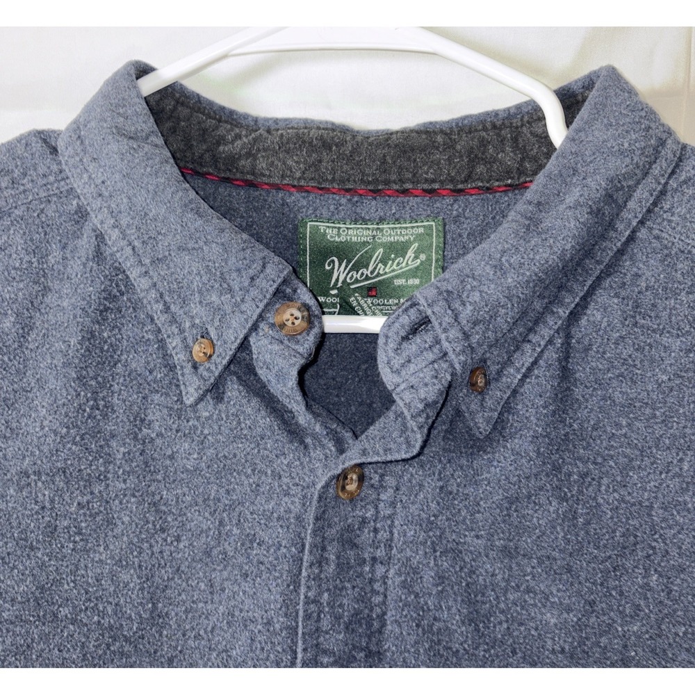 Woolrich Original Outdoor Clothing Company Grey Button Down Flannel Shirt XL - Picture 4 of 11